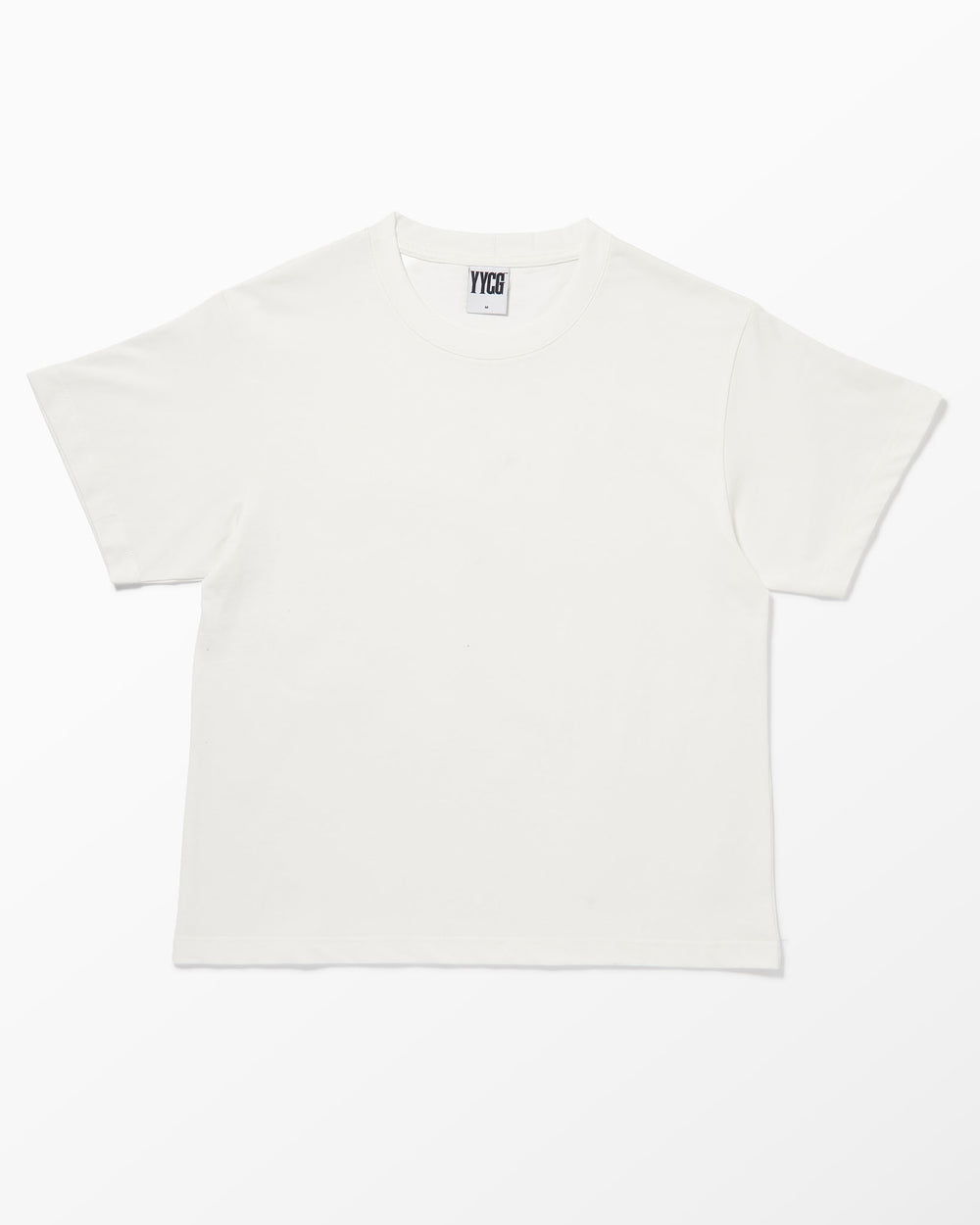 White T-Shirt studio flat-lay — YYCG heavyweight 100% cotton tee
