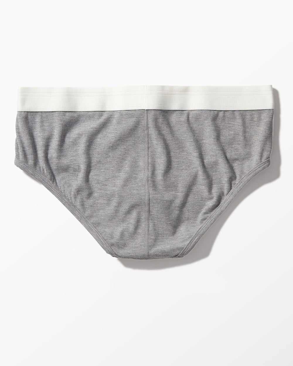Gray Ribbed Brief studio flat-lay — YYCG men's ribbed bamboo-rayon underwear
