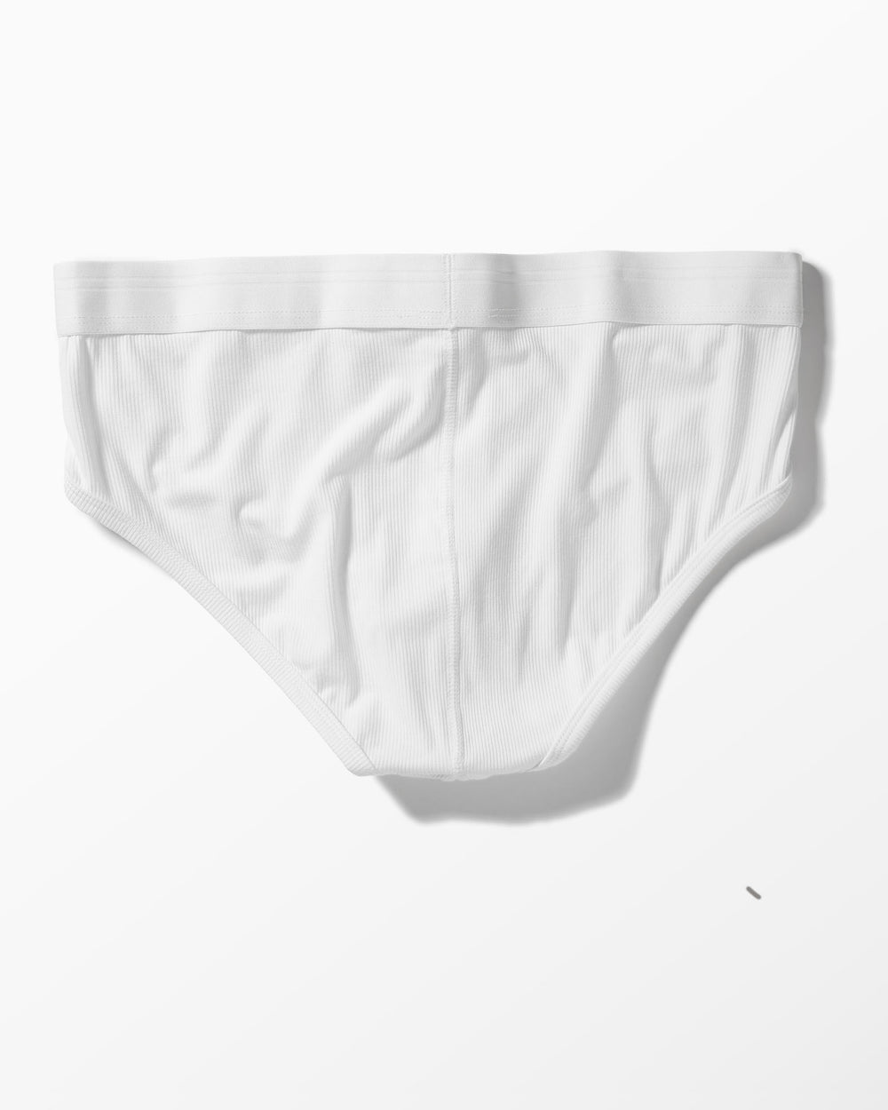 White Ribbed Brief studio flat-lay — YYCG men's ribbed bamboo-rayon underwear
