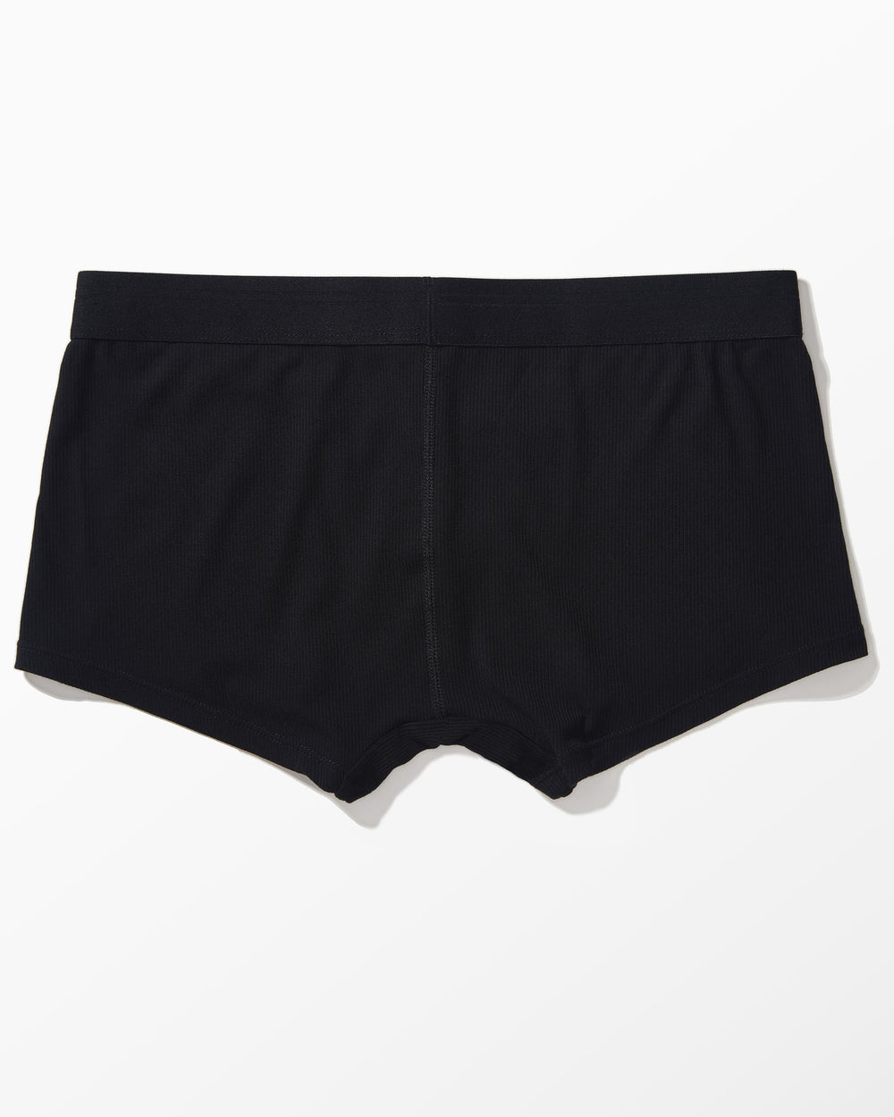 Black Ribbed Boxer Brief studio flat-lay — YYCG men's ribbed bamboo-rayon underwear
