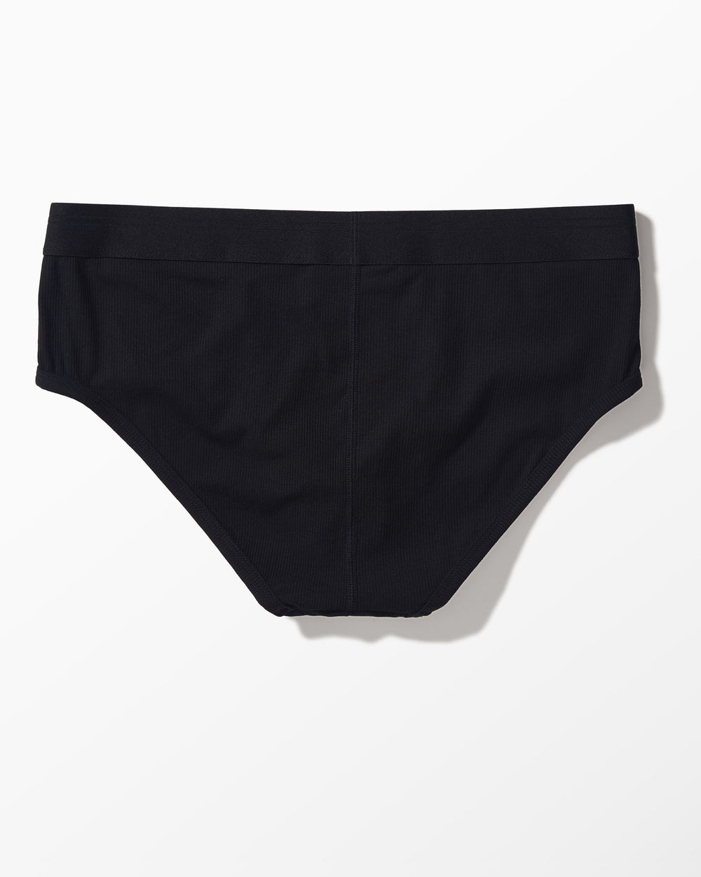 Black Ribbed Brief studio flat-lay — YYCG men's ribbed bamboo-rayon underwear
