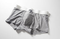 Gray Ribbed Boxer Brief studio flat-lay — YYCG men's ribbed bamboo-rayon underwear
