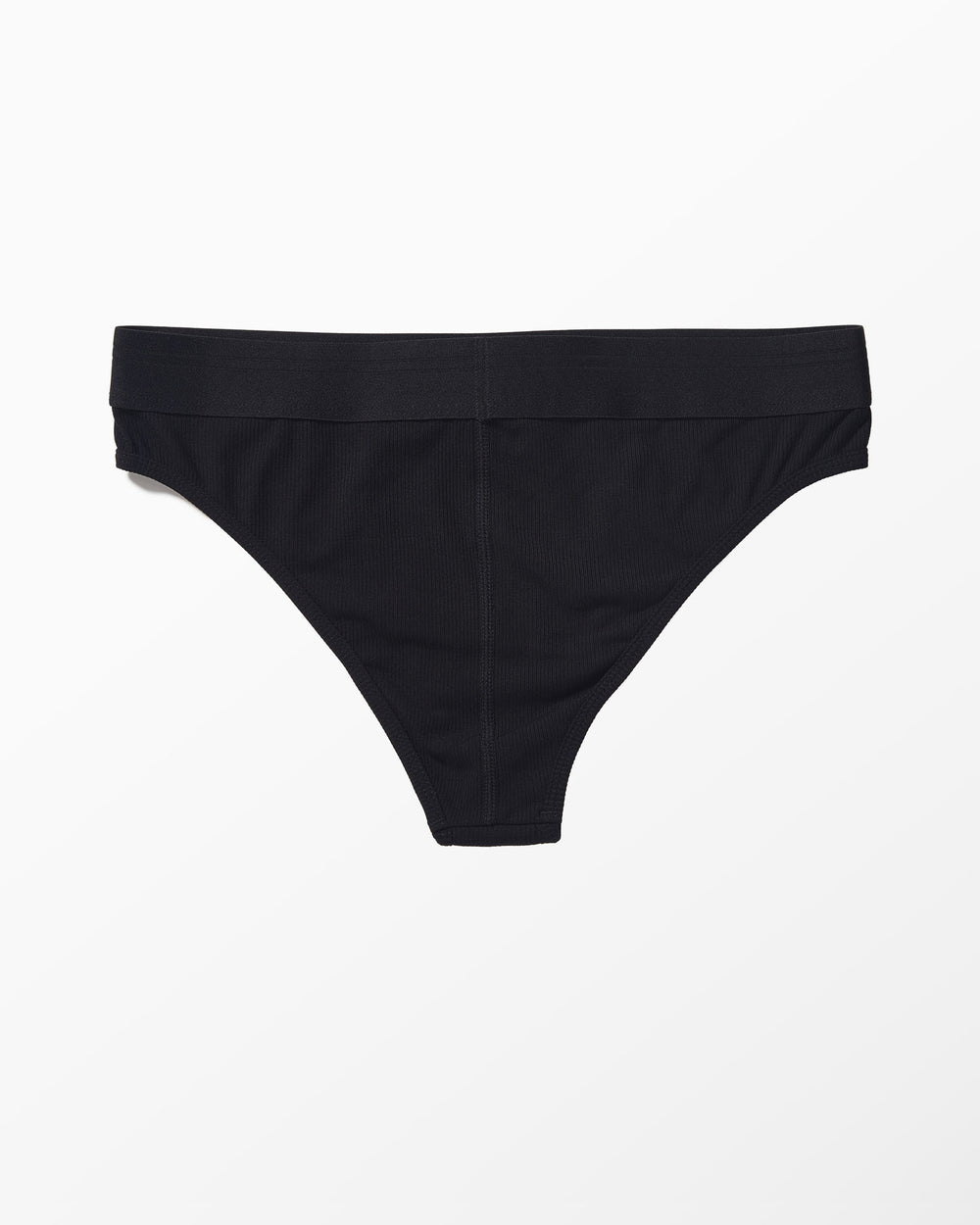 Black Ribbed Boy Brief studio flat-lay — YYCG women's ribbed bamboo-rayon underwear
